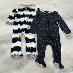 Two footies footed pajamas size 3-6 months